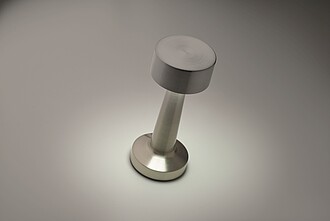 Rechargeable iron table lamp, matt silver