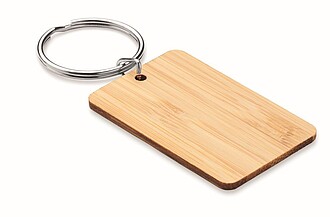 Rectangular bamboo key ring