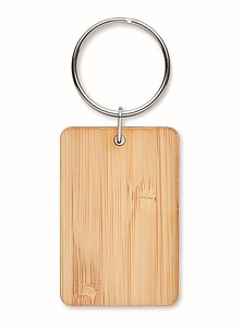 Rectangular bamboo key ring