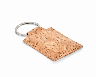 Rectangular cork key ring