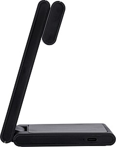 Recycled ABS 3-in-1 magnetic wireless charger Valerio, black