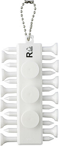 Recycled ABS golf tee set Aveline, white
