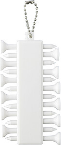 Recycled ABS golf tee set Aveline, white