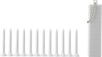 Recycled ABS golf tee set Aveline, white