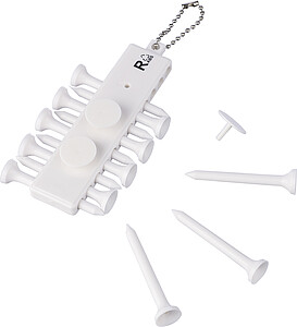 Recycled ABS golf tee set Aveline, white