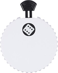 Recycled ABS mechanical dice Cian, white/black