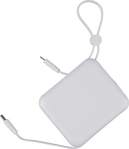 Recycled ABS powerbank Jona, white