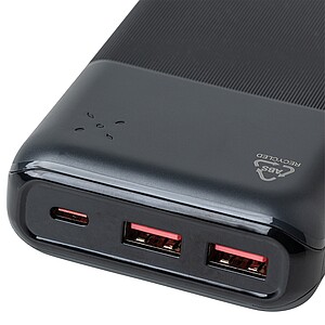 Recycled ABS powerbank Rayen, black