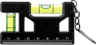 Recycled ABS spirit level keychain Indira, black