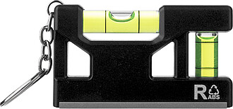 Recycled ABS spirit level keychain Indira, black
