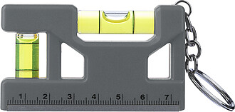 Recycled ABS spirit level keychain Indira, grey