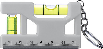 Recycled ABS spirit level keychain Indira, white