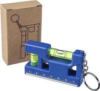 Recycled ABS spirit level keychain Indira, white