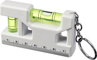 Recycled ABS spirit level keychain Indira, white