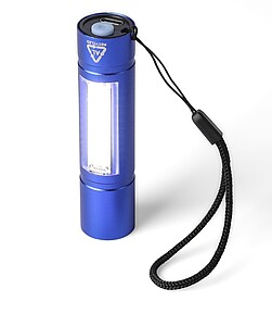 Recycled aluminium COB flashlight Sami, cobalt blue