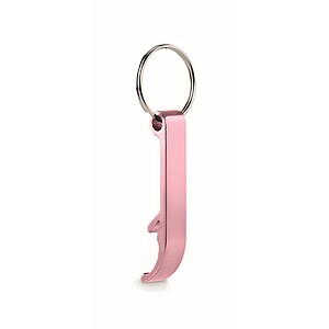 Recycled aluminium key ring, baby pink