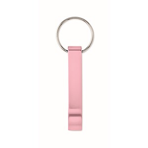 Recycled aluminium key ring, baby pink