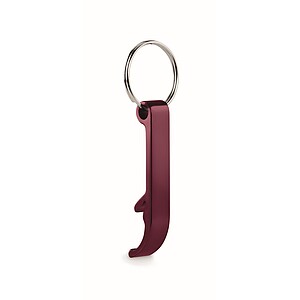 Recycled aluminium key ring, burgundy