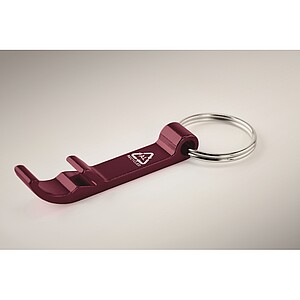 Recycled aluminium key ring, burgundy