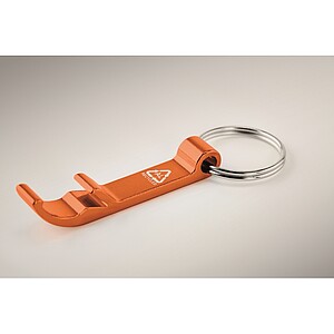 Recycled aluminium key ring, orange