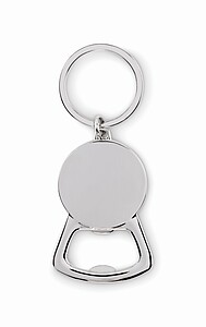 Recycled aluminium key ring, wood