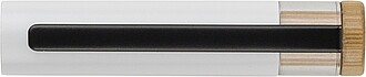 Recycled aluminium lacquered pen set Ilaria, white
