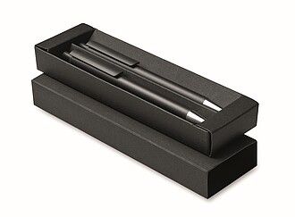 Recycled aluminium pen set, black