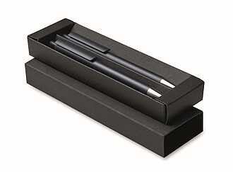 Recycled aluminium pen set, french navy