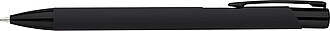 Recycled aluminium rubberized ballpen Anisa, black