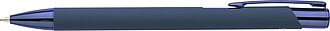 Recycled aluminium rubberized ballpen Anisa, blue
