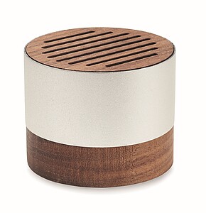 Recycled aluminium speaker, wood
