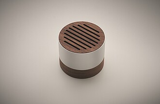 Recycled aluminium speaker, wood