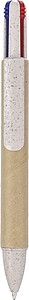 Recycled carton four-color ballpen Deborah, brown