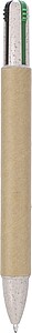 Recycled carton four-color ballpen Deborah, brown