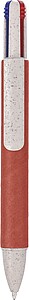 Recycled carton four-color ballpen Deborah, red