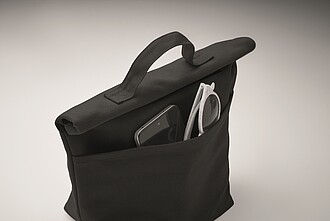 Recycled cotton cooler bag, black