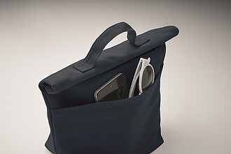 Recycled cotton cooler bag, french navy