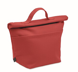 Recycled cotton cooler bag, red