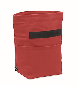 Recycled cotton cooler bag, red