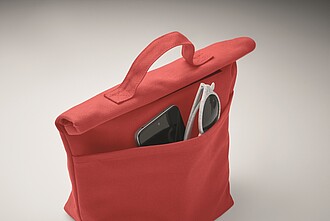 Recycled cotton cooler bag, red