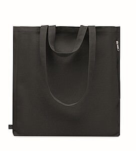 Recycled cotton shopping bag, black