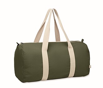 Recycled cotton sports bag, army Green
