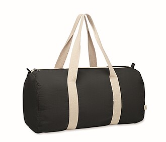 Recycled cotton sports bag, black