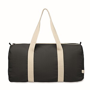Recycled cotton sports bag, black