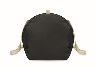 Recycled cotton sports bag, black