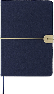 Recycled felt notebook (A5) Dario, blue