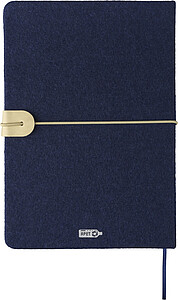 Recycled felt notebook (A5) Dario, blue