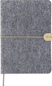 Recycled felt notebook (A5) Dario, grey