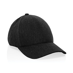 Recycled heather 6 panel cap 200gr, black
