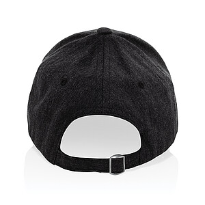 Recycled heather 6 panel cap 200gr, black